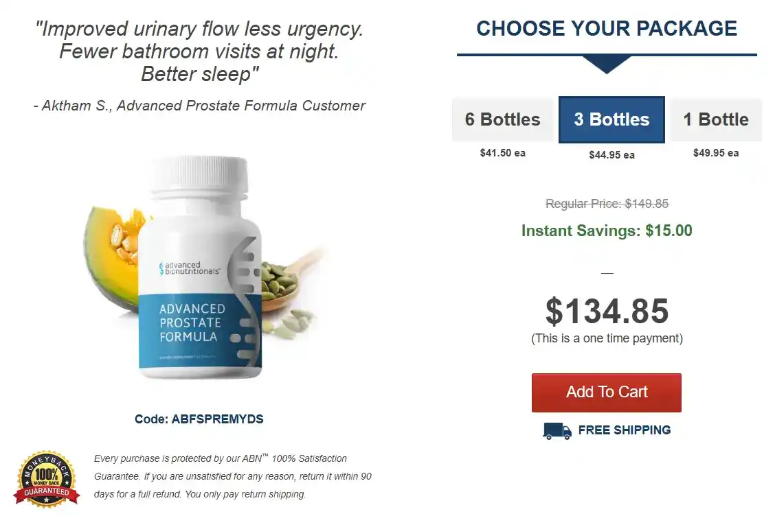 Advance Prostate Formula Offer Price